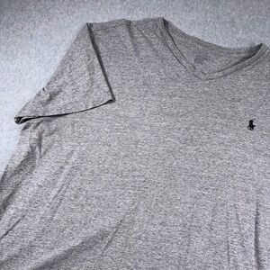 Polo Ralph Lauren T-Shirt Mens XL Gray Heather Solid V-Neck Pony Logo
